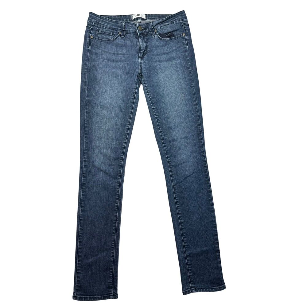 Paige Jeans Women's 28 Blue Peg Skinny Ankle Dark Wash Mid-Rise Denim Stretch